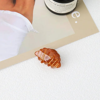 French Croissant Rhinestone Hair Claw Clip