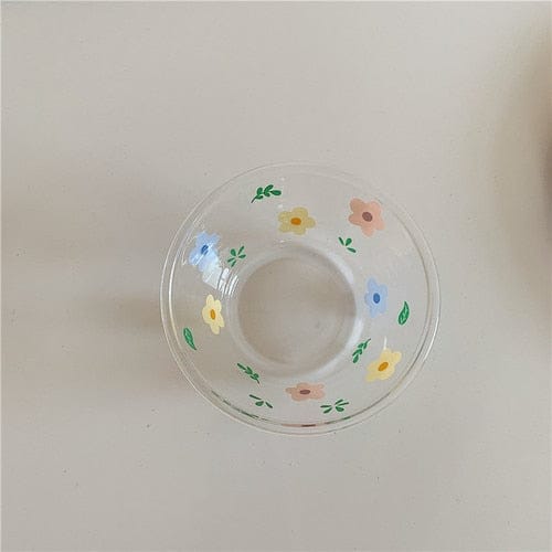 Fresh and Lovely Korean Style Breakfast Bowl Plate Glass Set flower fruit bowl Kitchen The Kawaii Shoppu