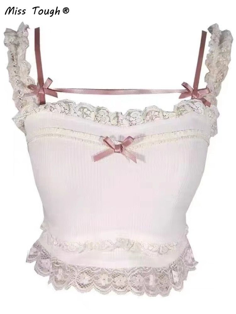 Frilly Lace Kawaii Fairy Crop Top Clothing and Accessories by The Kawaii Shoppu | The Kawaii Shoppu