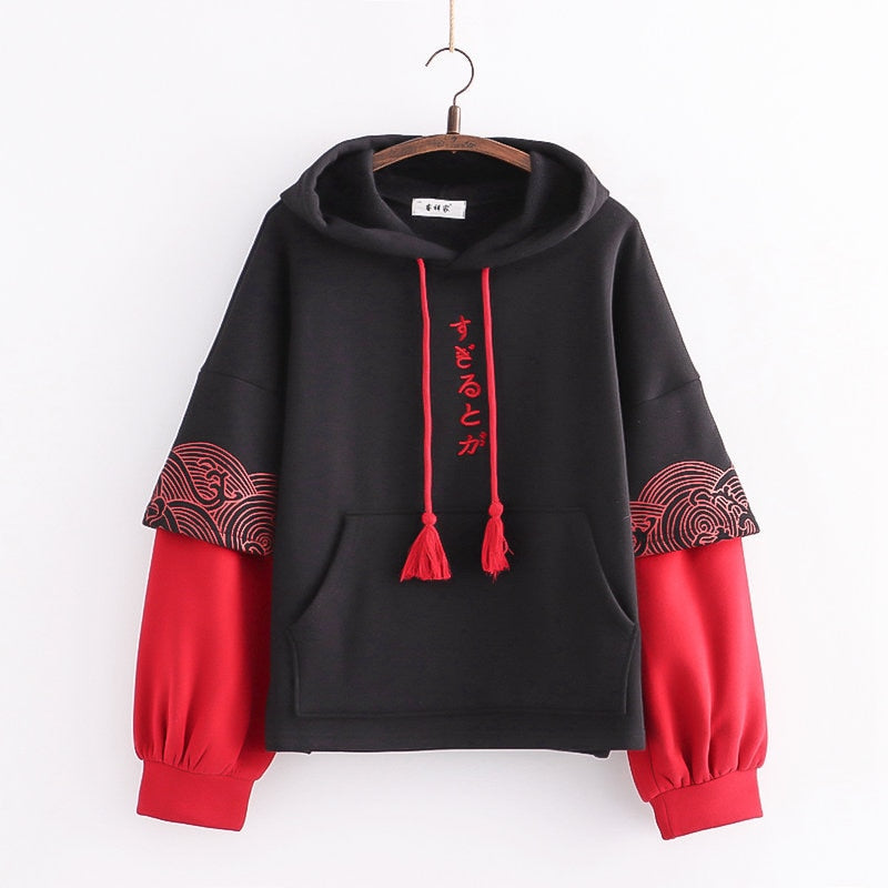 Frozen Tale Kawaii Aesthetic Hoodie Black Red M Clothing and Accessories by The Kawaii Shoppu | The Kawaii Shoppu