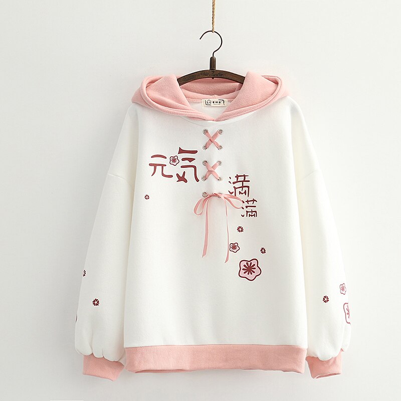 Girls Sakura Cherry Blossom Hoodie One Size Clothing and Accessories by The Kawaii Shoppu | The Kawaii Shoppu