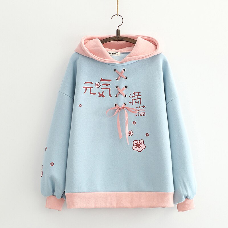 Girls Sakura Cherry Blossom Hoodie One Size Clothing and Accessories by The Kawaii Shoppu | The Kawaii Shoppu