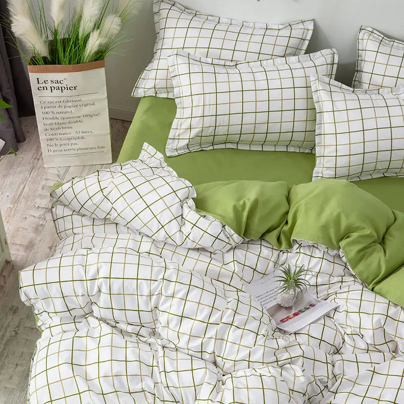 Green Plaid Duvet Cover Set Green Plaid set by The Kawaii Shoppu | The Kawaii Shoppu