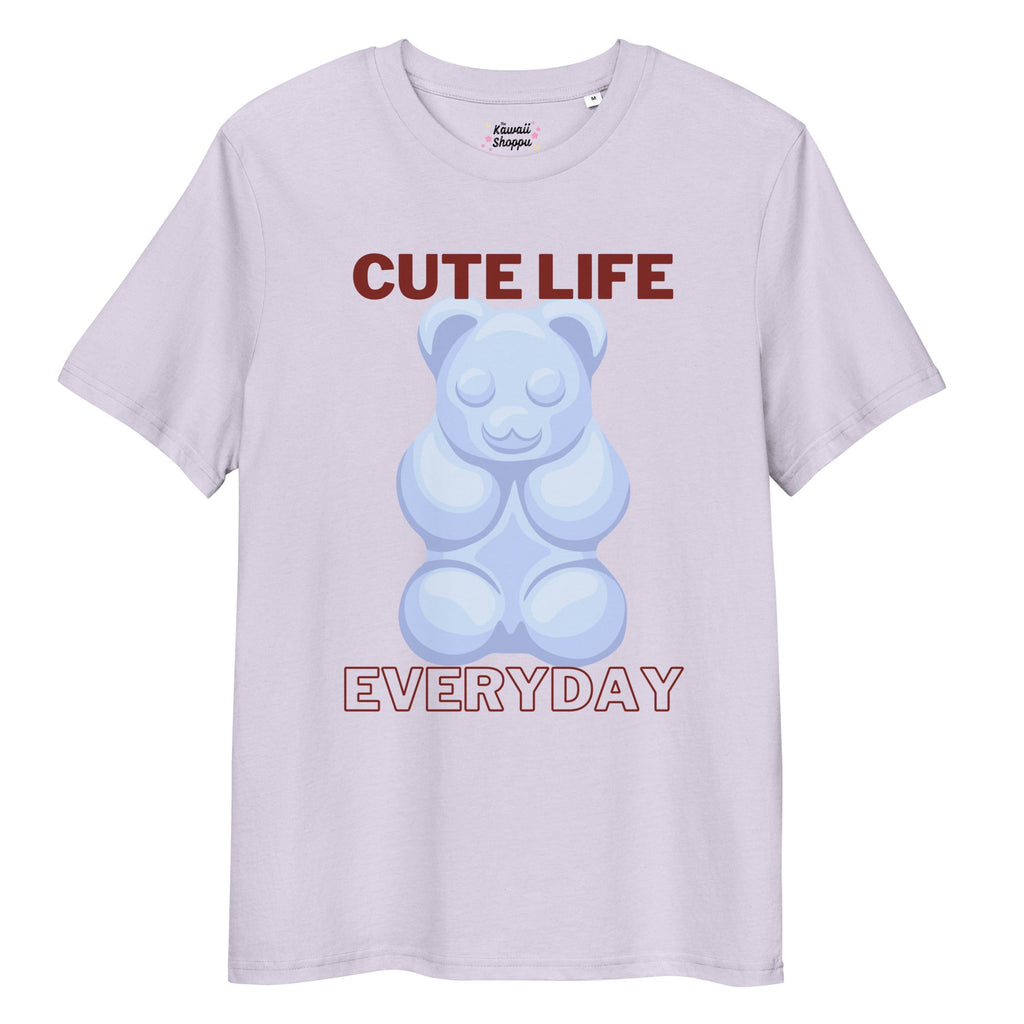 Gummy Bear Cute Life - Organic Cotton Kawaii Tee Lavender S by The Kawaii Shoppu | The Kawaii Shoppu