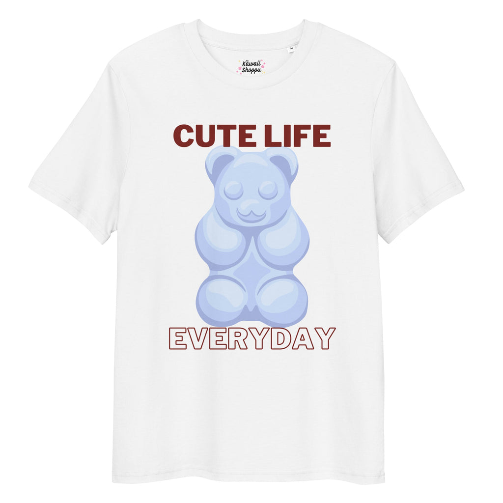 Gummy Bear Cute Life - Organic Cotton Kawaii Tee White S by The Kawaii Shoppu | The Kawaii Shoppu