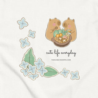 Happy Capybara Kawaii Cotton T-Shirt