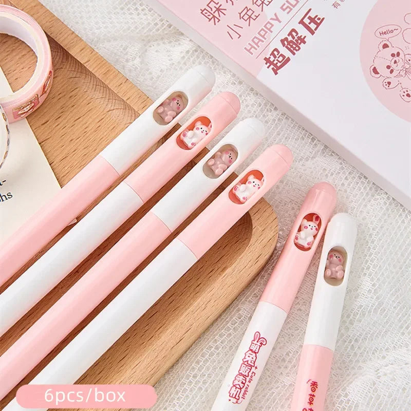 Happy Summer 6pcs/set Kawaii Cat Gel Pen 6pcs / Box Stationery by The Kawaii Shoppu | The Kawaii Shoppu