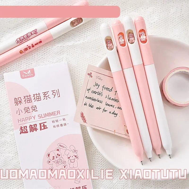 Happy Summer 6pcs/set Kawaii Cat Gel Pen 6pcs / Box Stationery by The Kawaii Shoppu | The Kawaii Shoppu