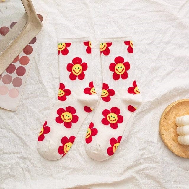 Harajuku Colorful Socks White One Size EU 35 - 39 Fashion The Kawaii Shoppu