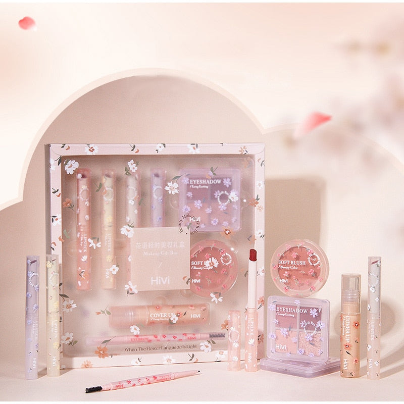Hivi Flower Jelly Lipstick Eyeshadow Gift Set Makeup by The Kawaii Shoppu | The Kawaii Shoppu
