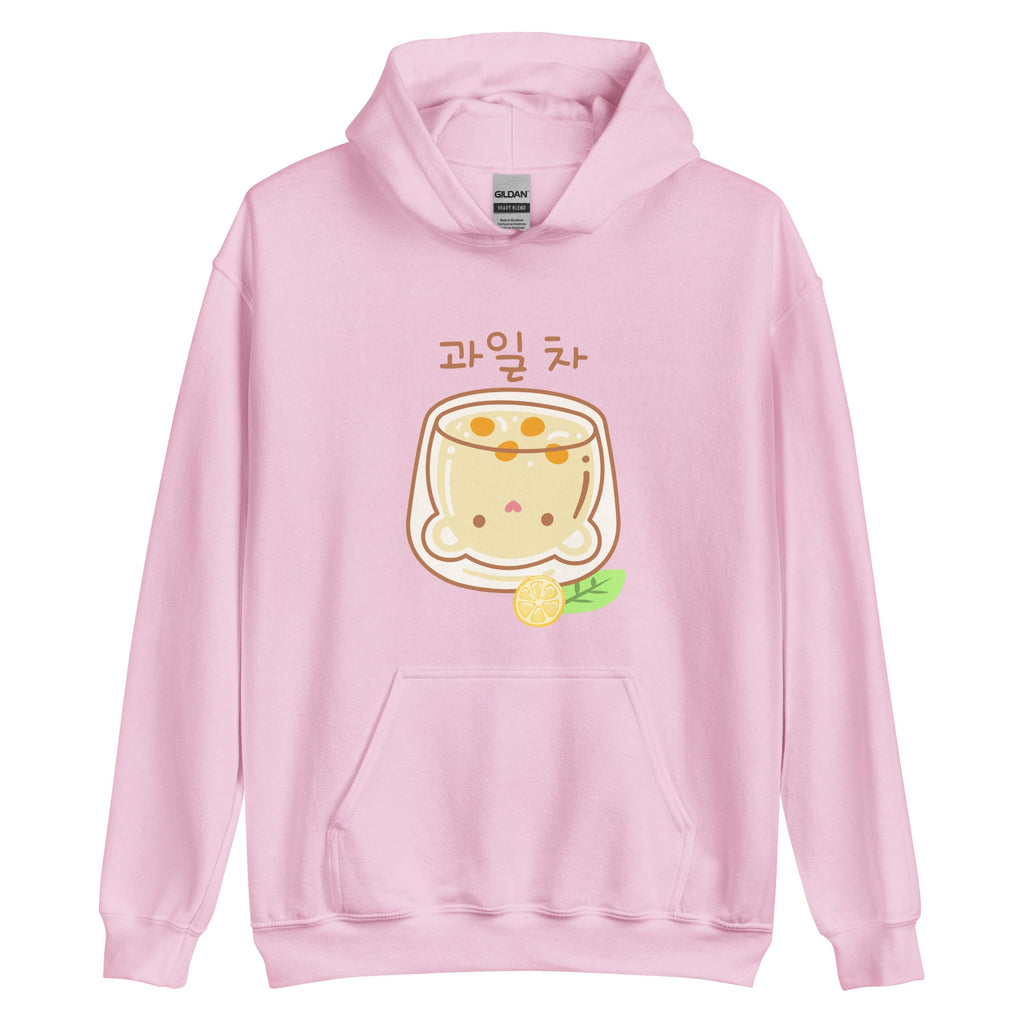 Honeydew Lemon Boba Kawaii Hoodie Light Pink S by The Kawaii Shoppu | The Kawaii Shoppu