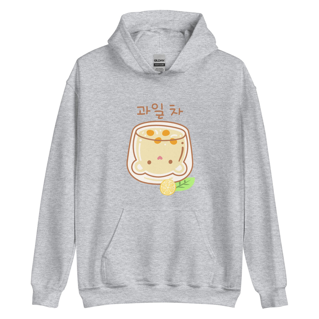 Honeydew Lemon Boba Kawaii Hoodie Sport Grey S by The Kawaii Shoppu | The Kawaii Shoppu