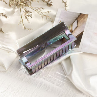 Iridescent Dreamy Acrylic Hair Claw Box Clasp - Black Hair Accessories by The Kawaii Shoppu | The Kawaii Shoppu