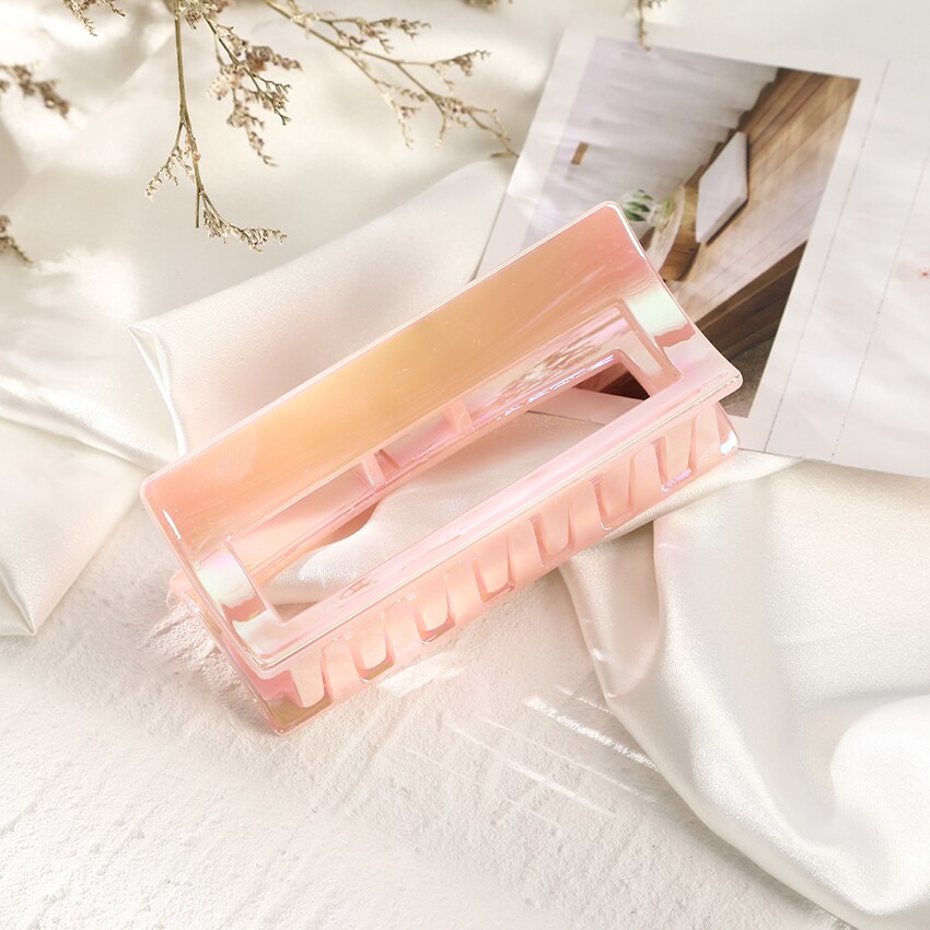 Iridescent Dreamy Acrylic Hair Claw Box Clasp - Pink Hair Accessories by The Kawaii Shoppu | The Kawaii Shoppu