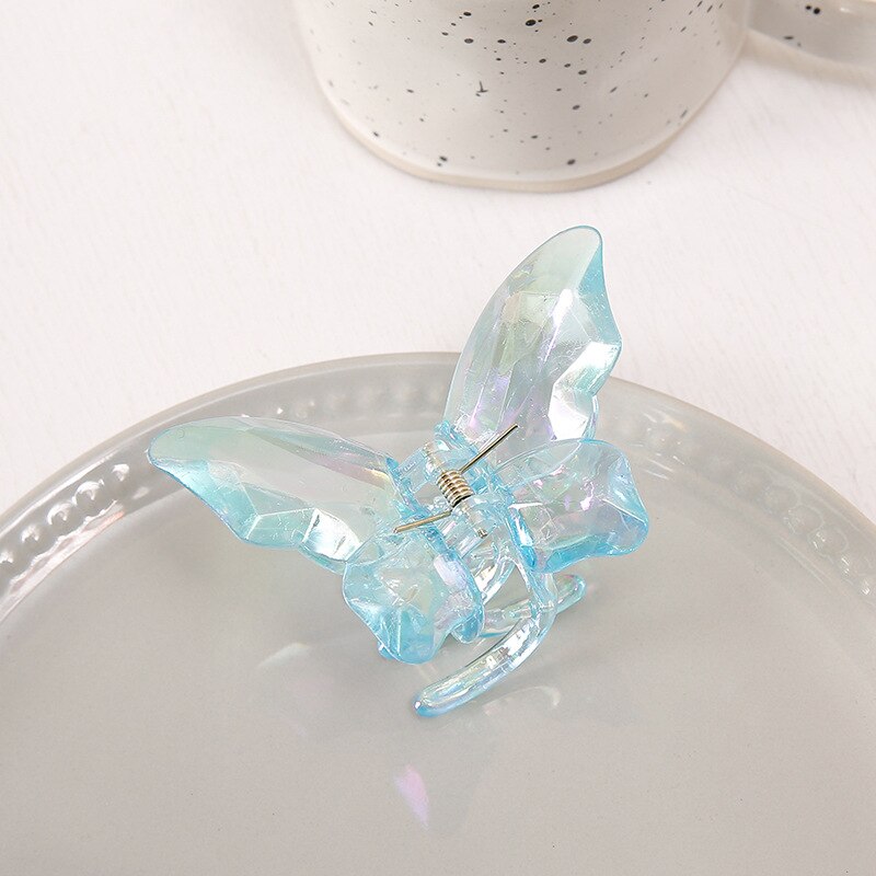 Iridescent Dreamy Acrylic Hair Claw Butterfly - Blue Hair Accessories by The Kawaii Shoppu | The Kawaii Shoppu