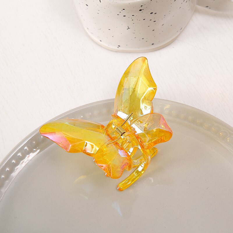 Iridescent Dreamy Acrylic Hair Claw Butterfly - Gold Hair Accessories by The Kawaii Shoppu | The Kawaii Shoppu