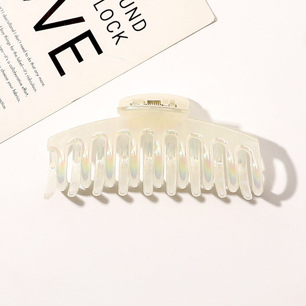 Iridescent Dreamy Acrylic Hair Claw Ivory - 1 Hair Accessories by The Kawaii Shoppu | The Kawaii Shoppu