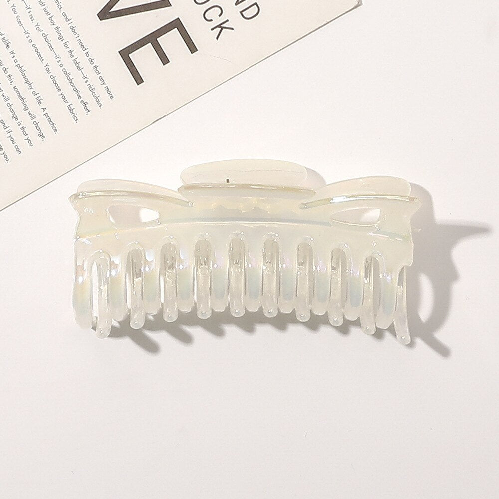 Iridescent Dreamy Acrylic Hair Claw Ivory - 2 Hair Accessories by The Kawaii Shoppu | The Kawaii Shoppu