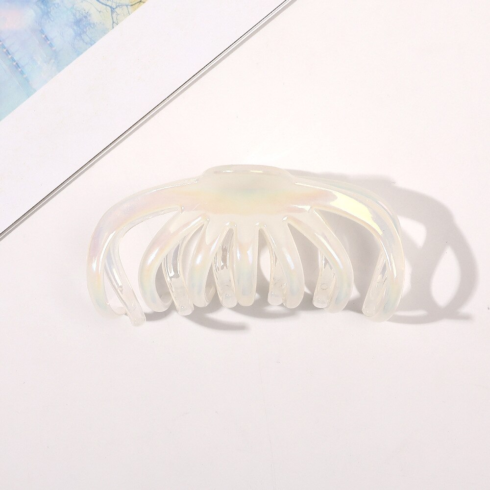 Iridescent Dreamy Acrylic Hair Claw Ivory - 4 Hair Accessories by The Kawaii Shoppu | The Kawaii Shoppu