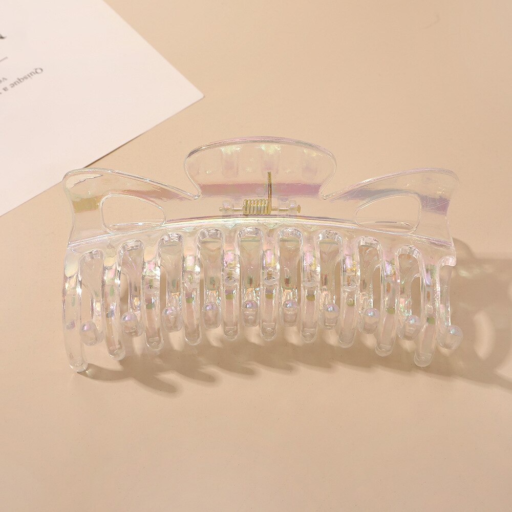 Iridescent Dreamy Acrylic Hair Claw Pearl Clasp - 4 Hair Accessories by The Kawaii Shoppu | The Kawaii Shoppu