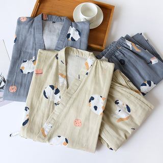 Japanese Cotton Gauze Kimono Summer Pyjama Set
