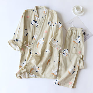 Japanese Cotton Gauze Kimono Summer Pyjama Set