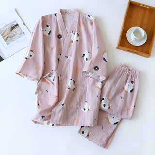 Japanese Cotton Gauze Kimono Summer Pyjama Set