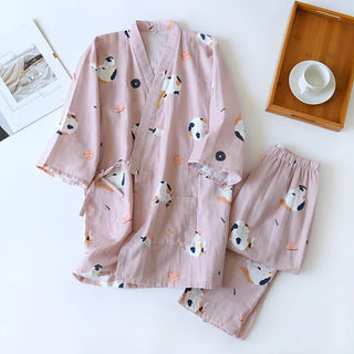 Japanese Cotton Gauze Kimono Summer Pyjama Set