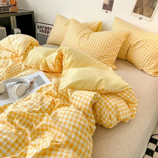 Japanese Style Check Duvet Cover Set