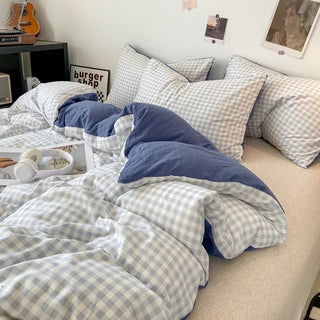 Japanese Style Check Duvet Cover Set