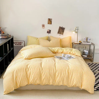 Japanese Style Check Duvet Cover Set