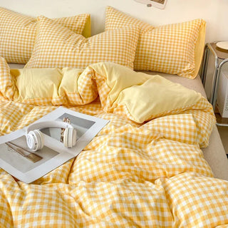 Japanese Style Check Duvet Cover Set