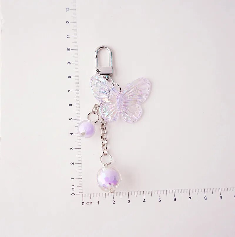 Kawai Transparent Laser Shiny Butterfly Keychain Accessories by The Kawaii Shoppu | The Kawaii Shoppu