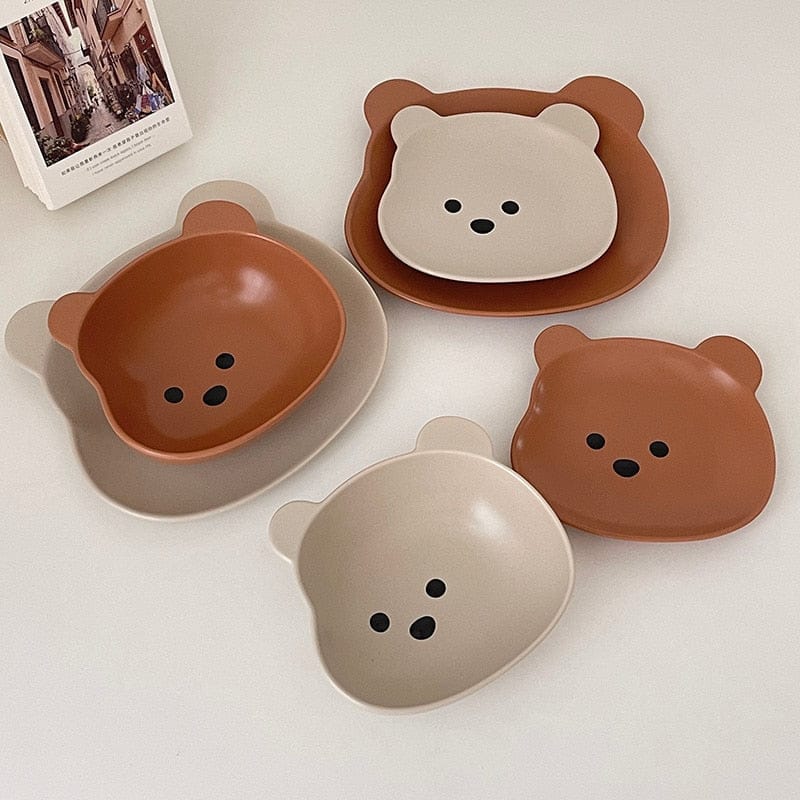 Kawaii Bear Bowl Plate - Main Image