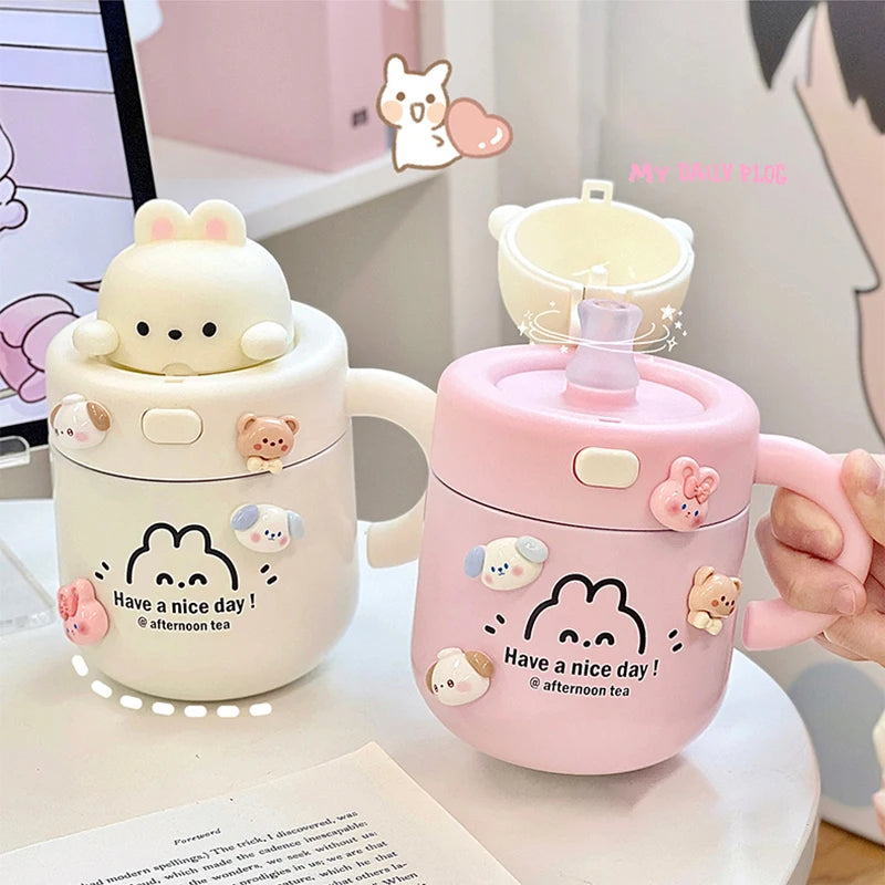 Kawaii Bear Coffee Thermal Insulated Cup Tumbler 530ml Bottle by The Kawaii Shoppu | The Kawaii Shoppu