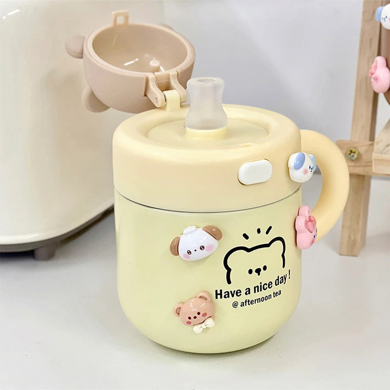 Kawaii Bear Coffee Thermal Insulated Cup Tumbler 530ml Bottle by The Kawaii Shoppu | The Kawaii Shoppu