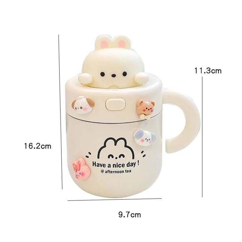 Kawaii Bear Coffee Thermal Insulated Cup Tumbler 530ml Bottle by The Kawaii Shoppu | The Kawaii Shoppu