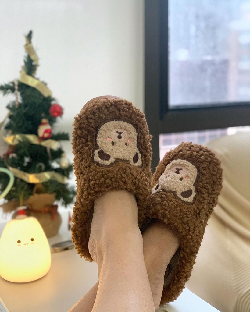 Kawaii Bear Fluffy Cute Slippers Shoes by The Kawaii Shoppu | The Kawaii Shoppu