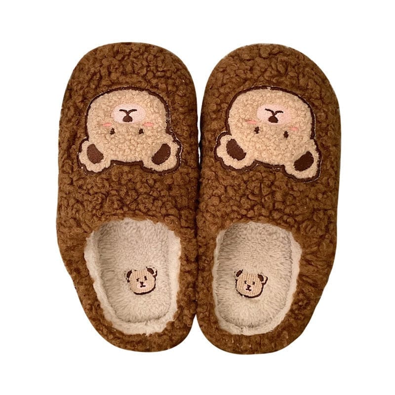 Kawaii Bear Fluffy Cute Slippers Shoes The Kawaii Shoppu