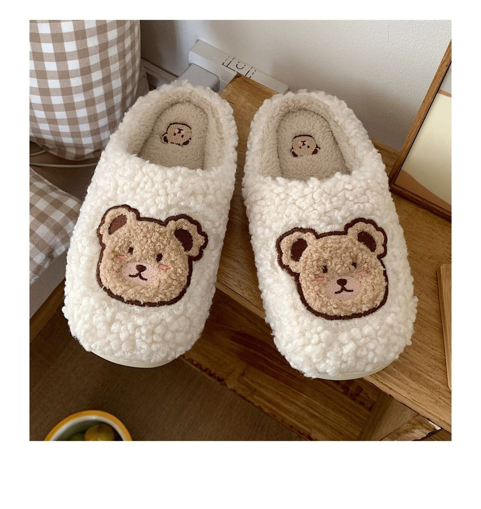 Kawaii Bear Fluffy Cute Slippers Shoes The Kawaii Shoppu