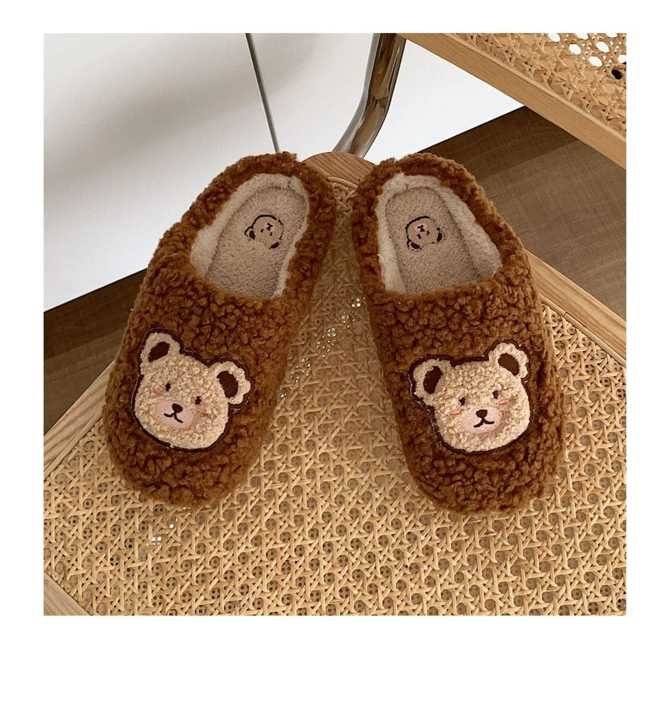 Kawaii Bear Fluffy Cute Slippers Shoes The Kawaii Shoppu