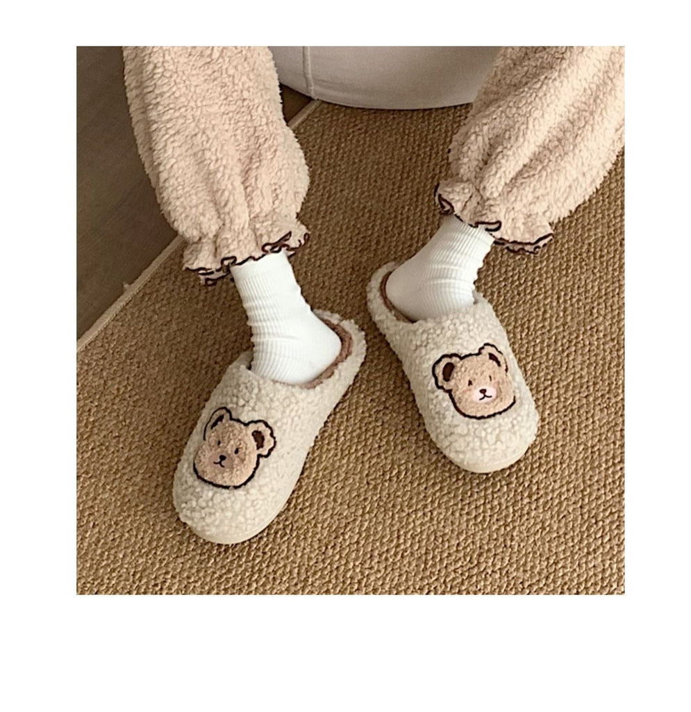 Kawaii Bear Fluffy Cute Slippers Shoes The Kawaii Shoppu