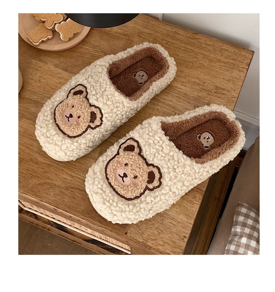 Kawaii Bear Fluffy Cute Slippers Shoes The Kawaii Shoppu