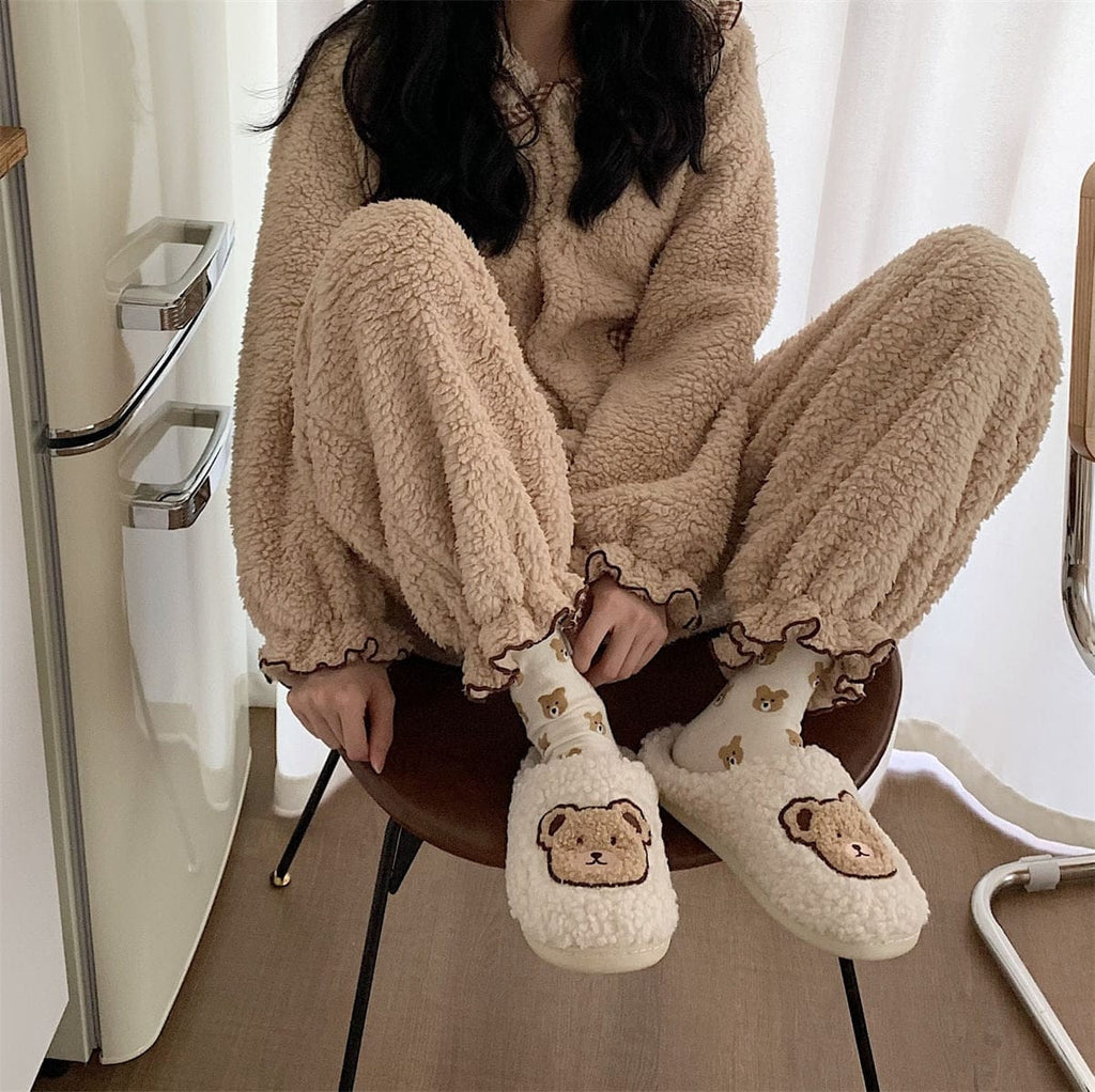 Kawaii Bear Fluffy Cute Slippers Shoes The Kawaii Shoppu