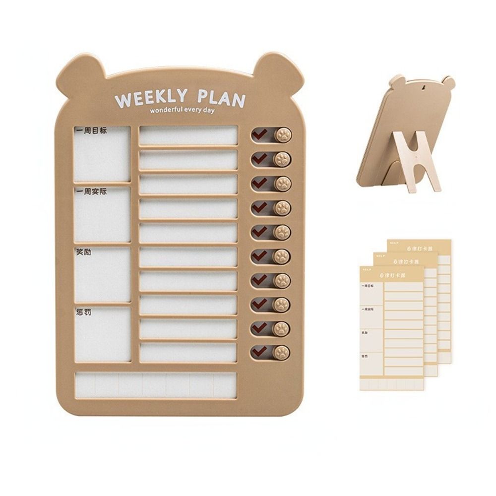 Kawaii Bear To Do List Planner Chart Checklist brown-A Stationery by The Kawaii Shoppu | The Kawaii Shoppu
