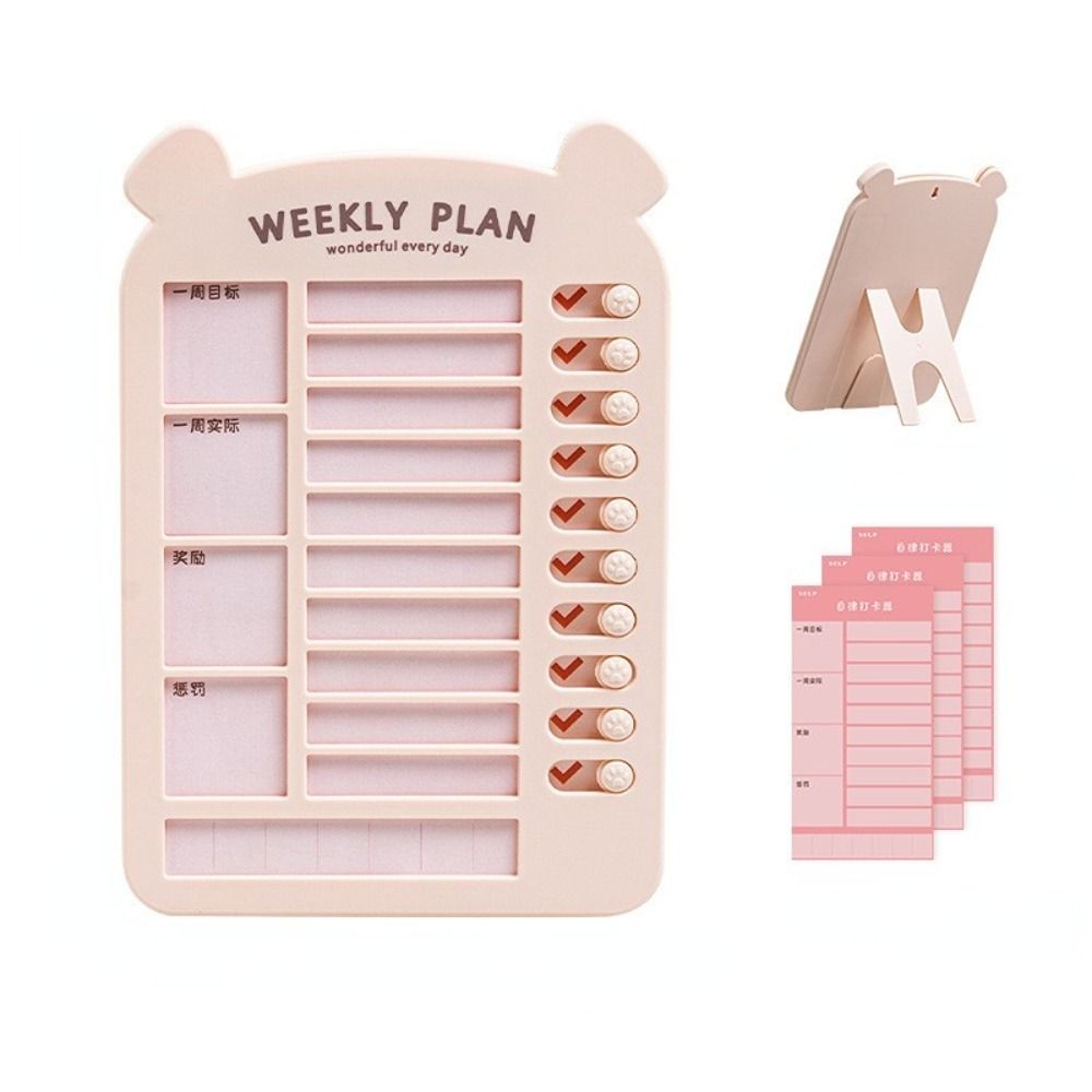 Kawaii Bear To Do List Planner Chart Checklist pink-A Stationery by The Kawaii Shoppu | The Kawaii Shoppu