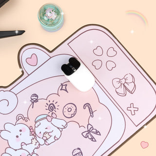 Kawaii Bunny Land Pink Desk Mat Mouse Pad Home Decor by The Kawaii Shoppu | The Kawaii Shoppu