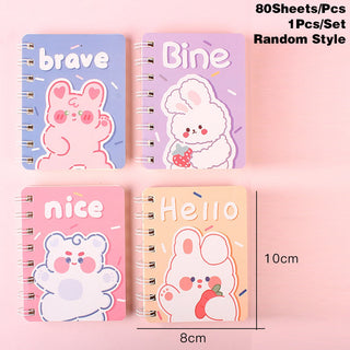 Kawaii Bunny Mini 1PC 80 Sheet Notebook (Random Color) StyleC Stationery by The Kawaii Shoppu | The Kawaii Shoppu