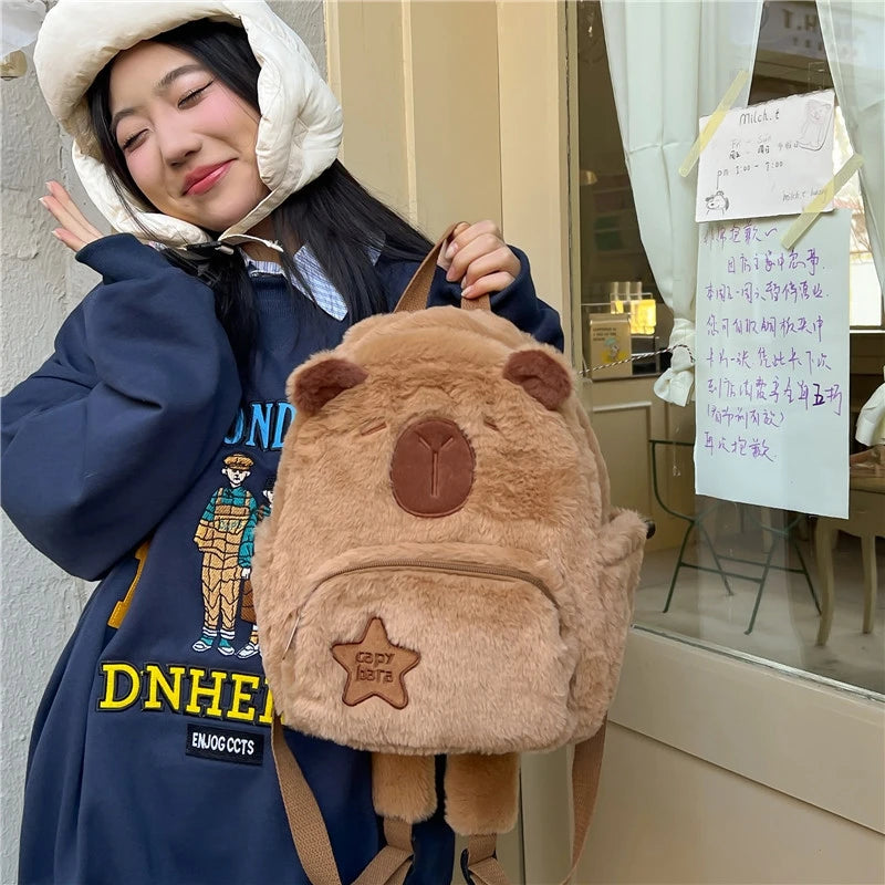 Kawaii Capybara Plushie Bag / 3 Styles Backpacks by The Kawaii Shoppu | The Kawaii Shoppu