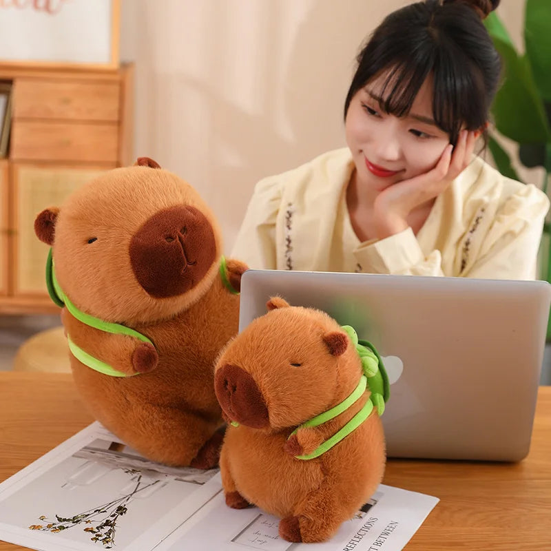Kawaii Capybara Turtle Shell Backpack Soft Toy Plushie Soft Toy by The Kawaii Shoppu | The Kawaii Shoppu